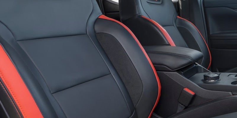 Red and black sport seats in the 2026 Ford Ranger