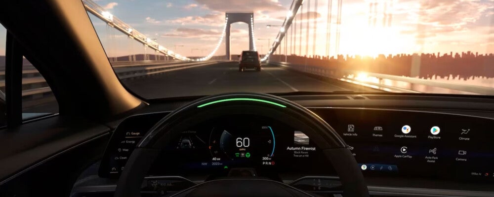 2024 Cadillac LYRIQ interior at sunset