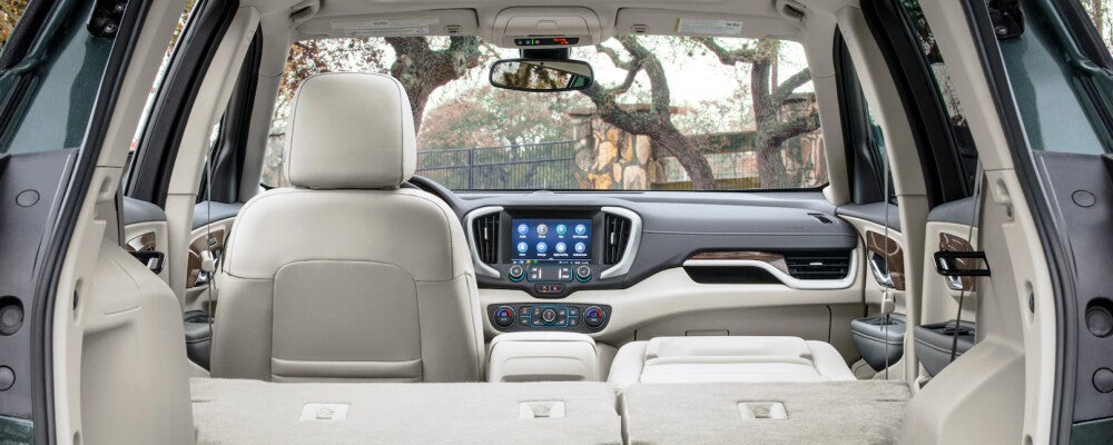2022 GMC Terrain Denali Interior with seats flipped down