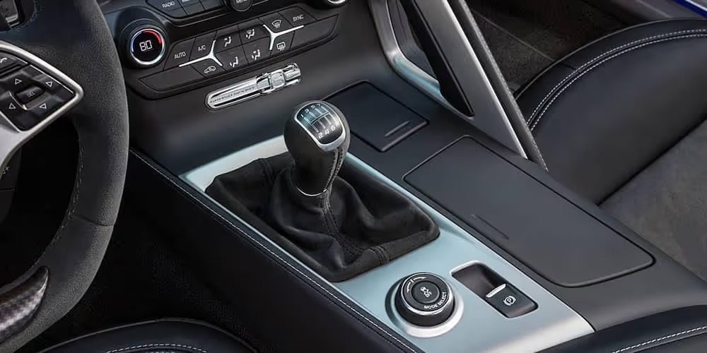 Center console and shifter of Chevrolet Corvette