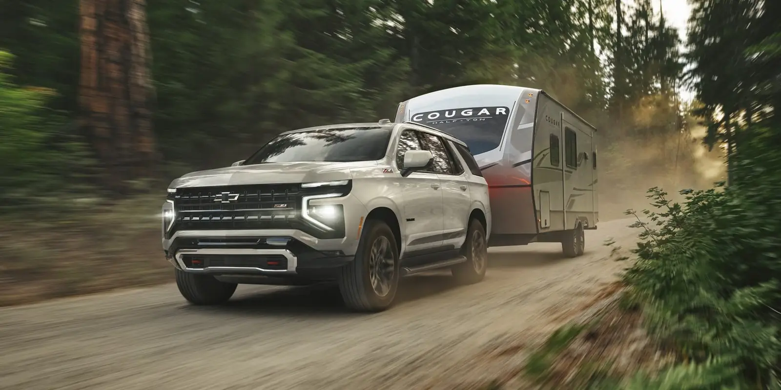 Chevrolet Tahoe towing a camper