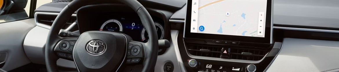Toyota SUV interior dashboard with digital display