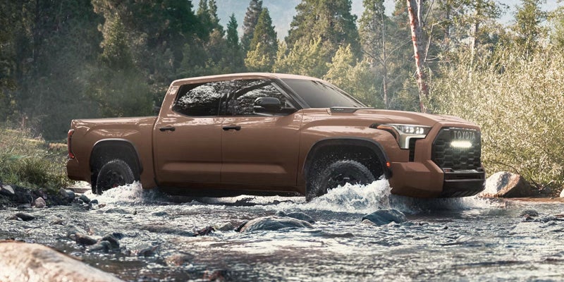 A 2025 Toyota Tundra fording a river near Ardmore, PA 