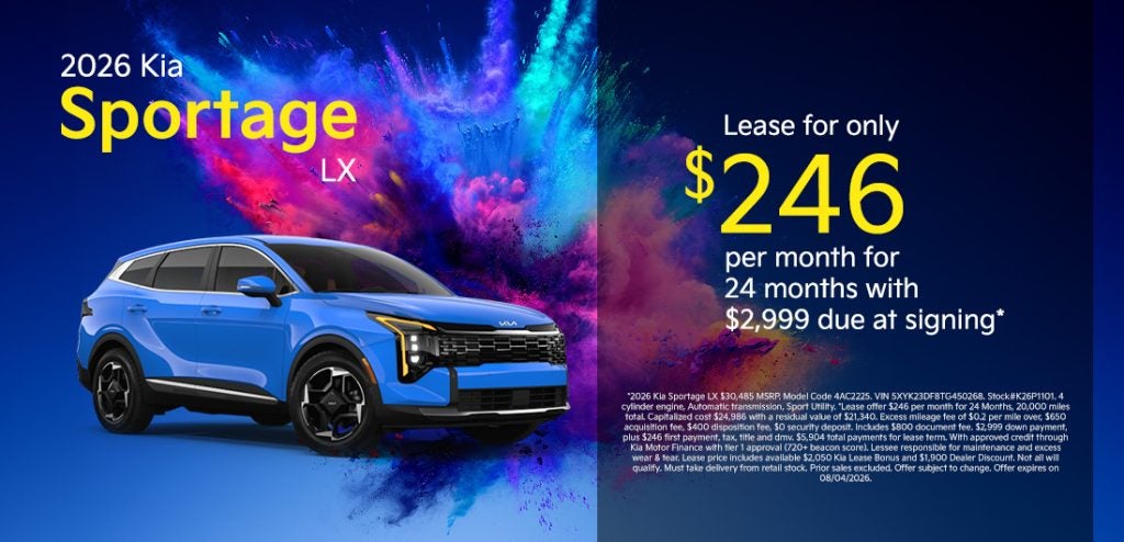 Lease the 2026 Kia Sportage LX for Just $246 Per Month