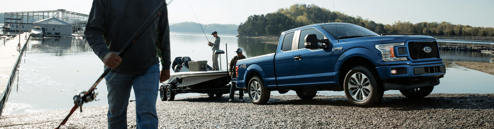 Ford F-150 towing fishing boat