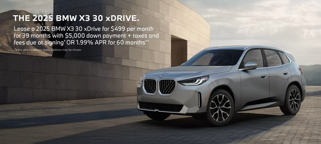 2025 BMW X3 30 xDrive lease special