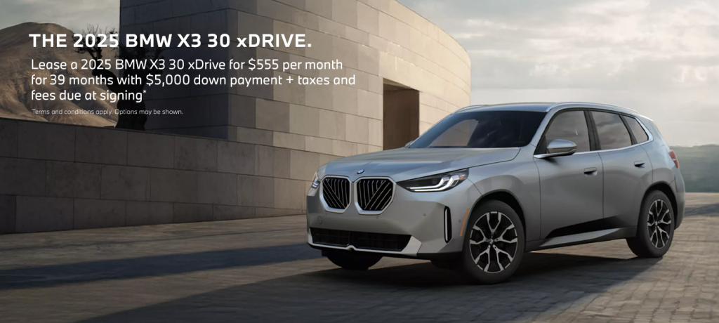 2025 BMW X3 30 xDrive lease special