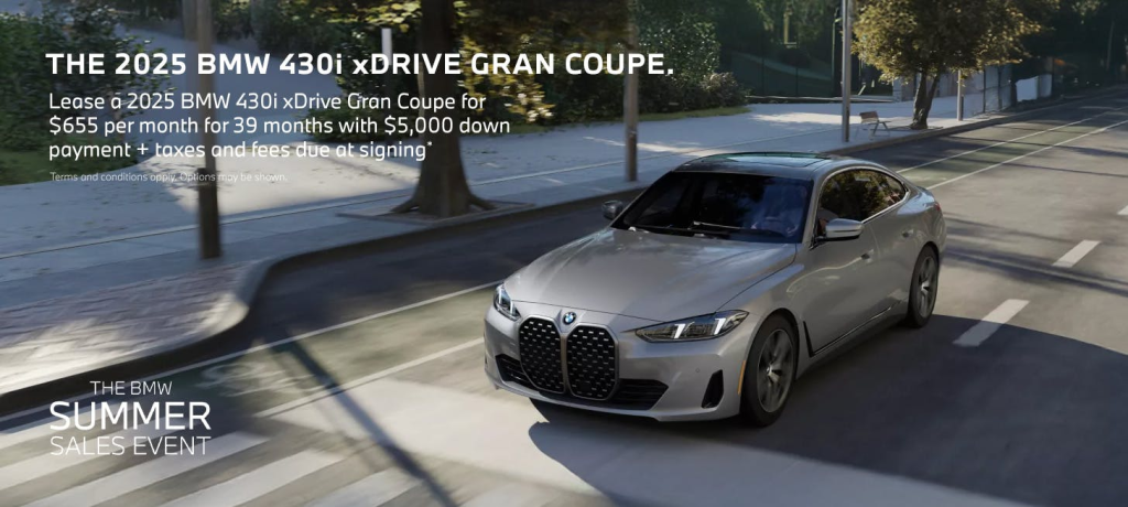 2025 BMW 4 Series 430i xDrive lease specials