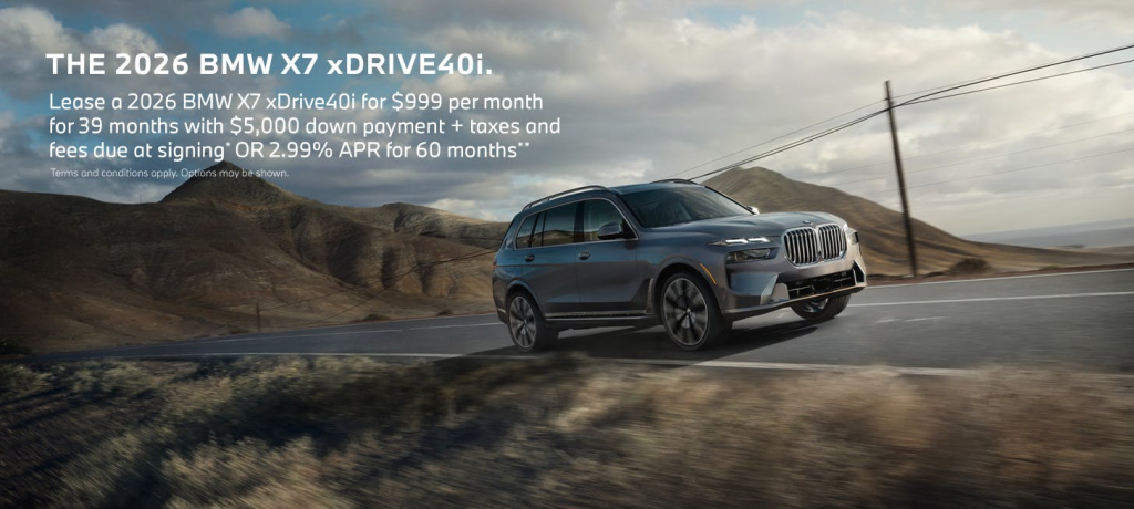 2026 BMW X7 xDrive40i lease special