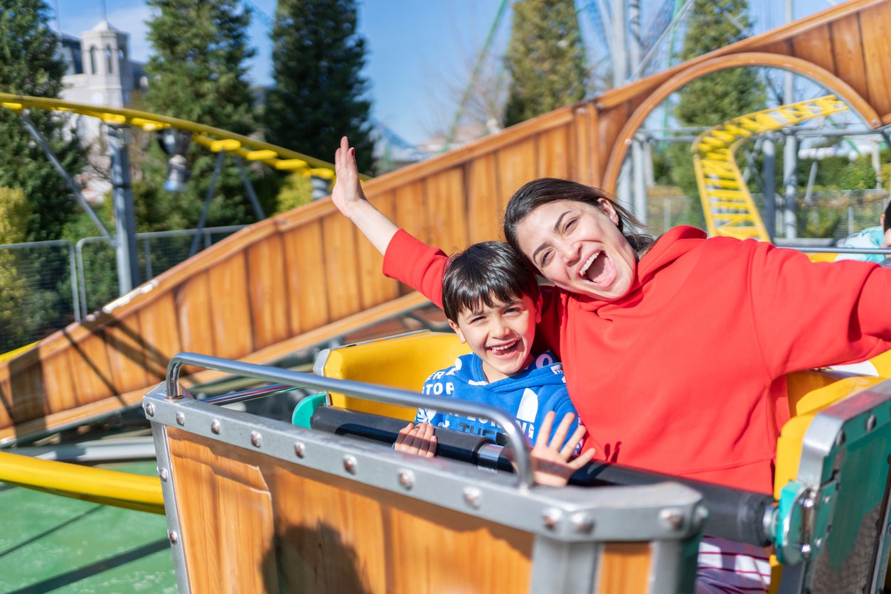 Having Fun On Roller Coaster