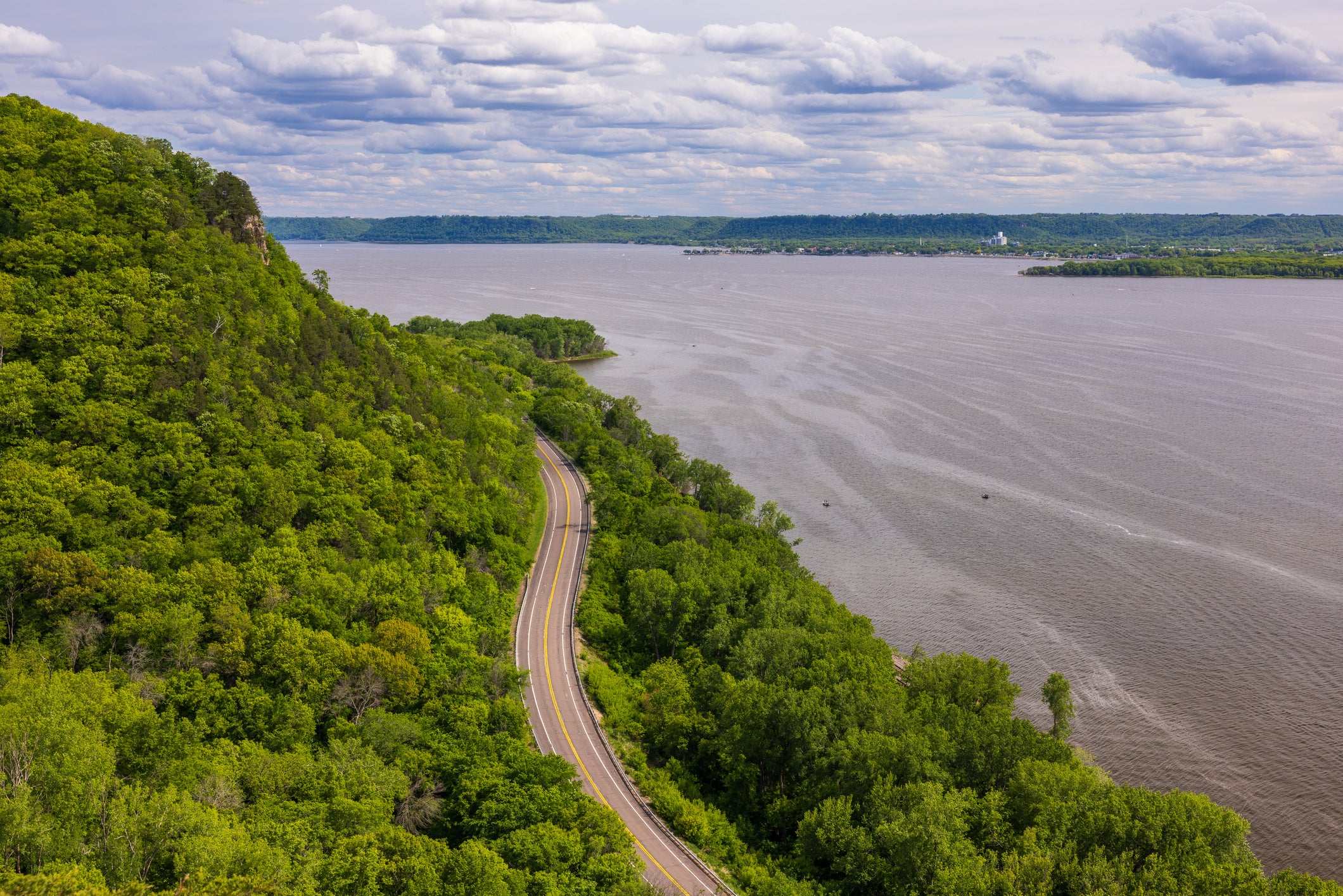 Mississippi River Scenic Overlook View In Spring
