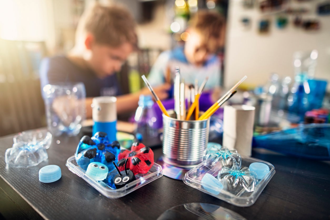 Kids upcycling - creating new fun stuff from used stuff