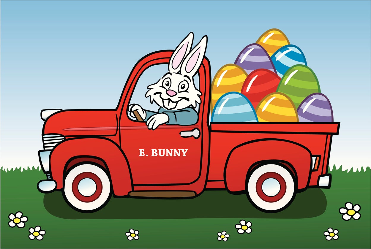 Easter Bunny With Pickup Truck