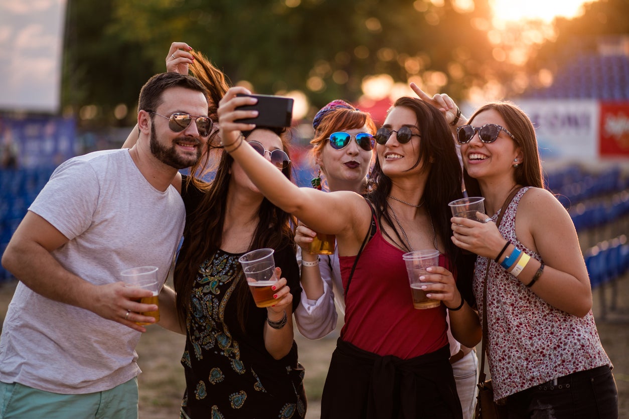 Cheerful People Making Selfie