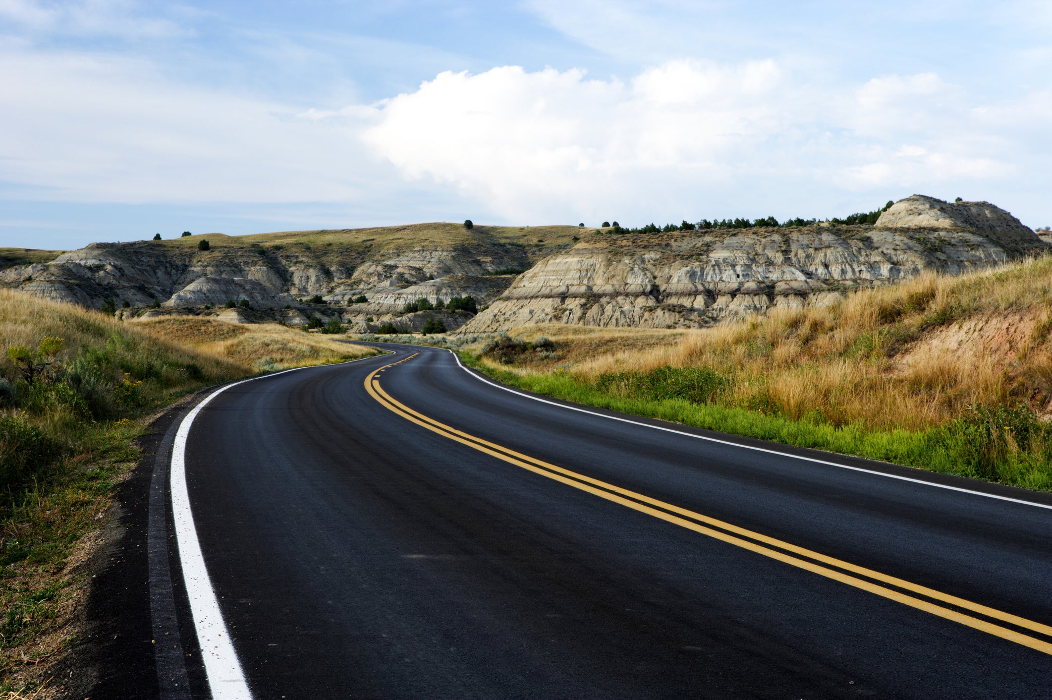 Highway Road Through Badlands