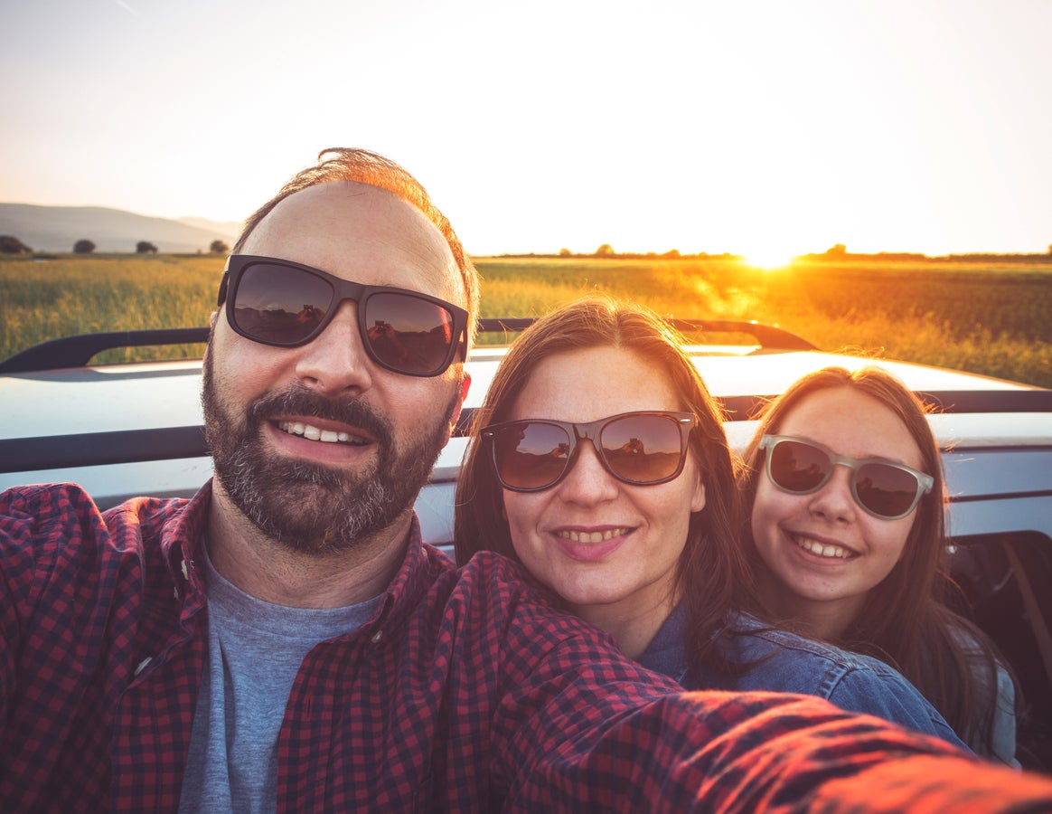 Family selfie in the nature