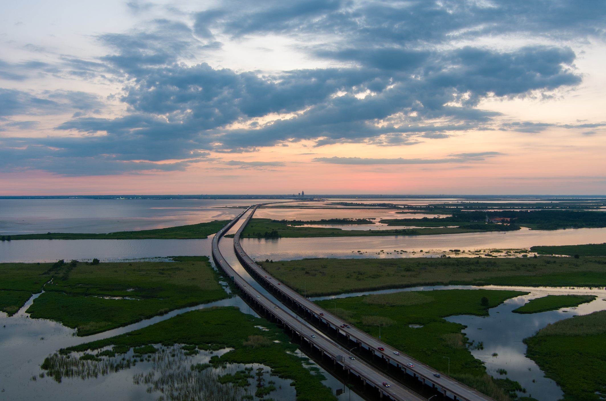 Mobile Bay, Alabama sunset in June