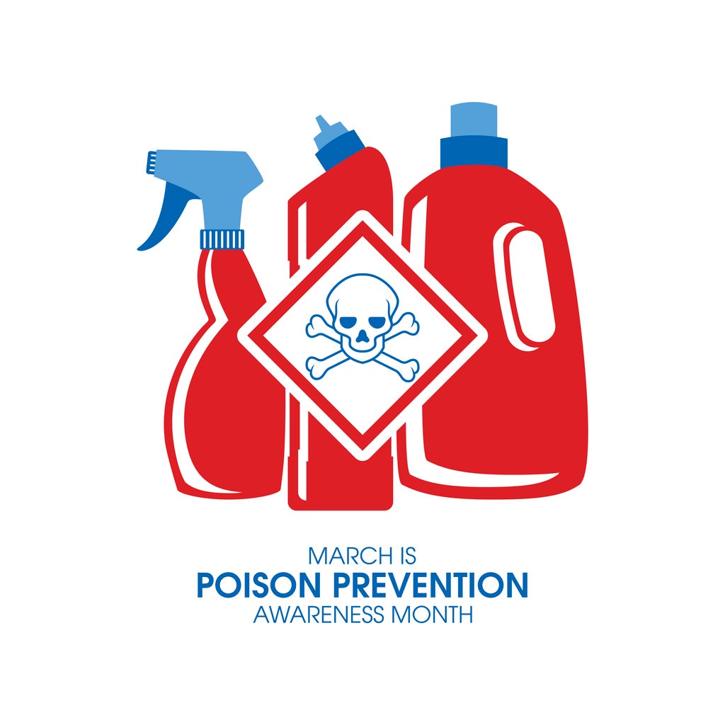 March is Poison Prevention Awareness Month vector