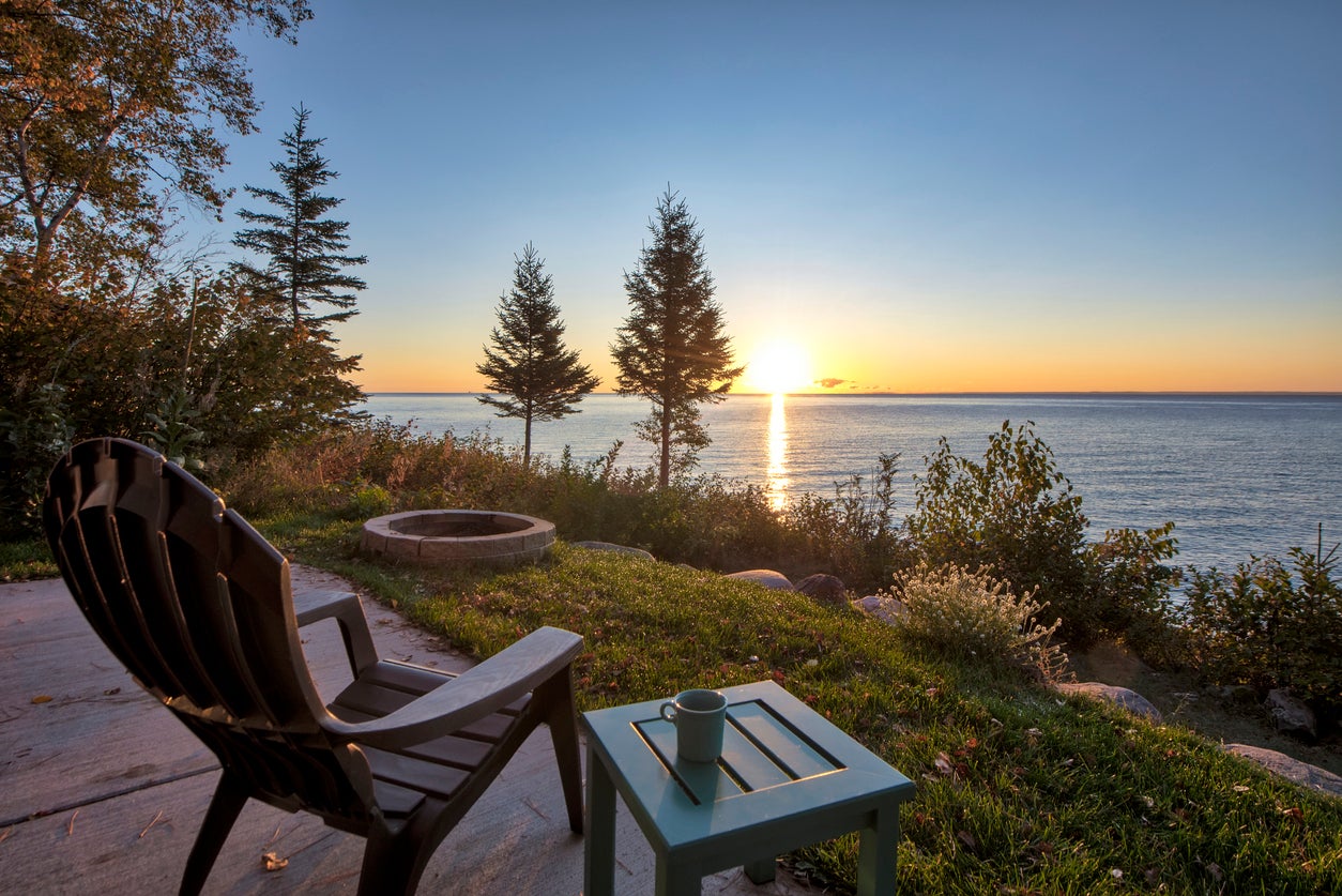 Chair and Table over looking Lake Superior