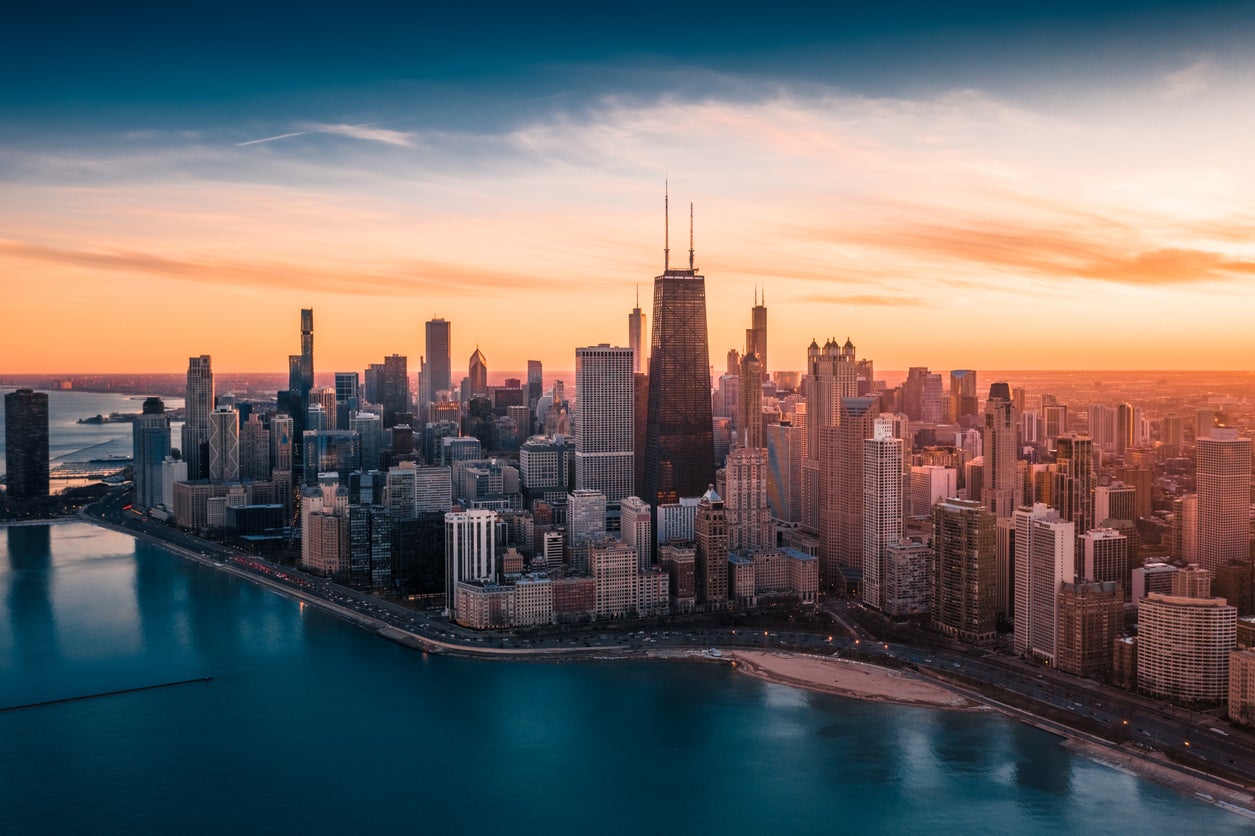 Dramatic Sunset - Downtown Chicago