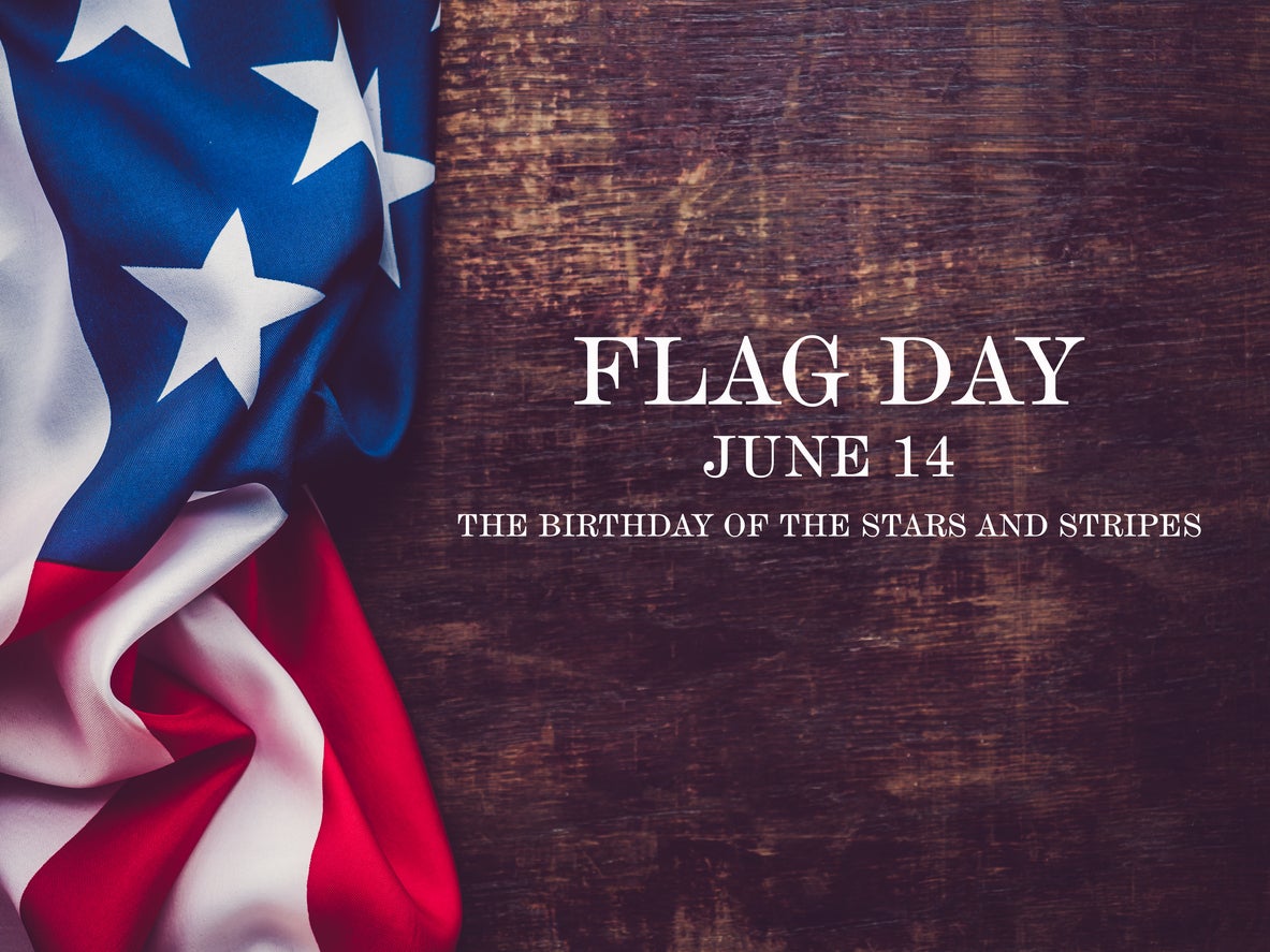 American Flag. Beautiful, bright card. Top view