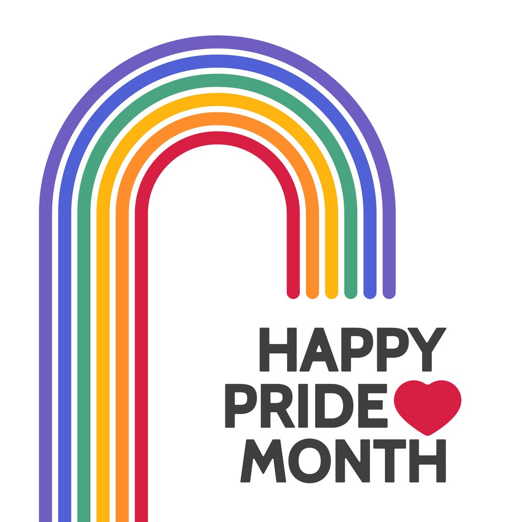 Happy pride month poster. LGBTQ rainbow flag