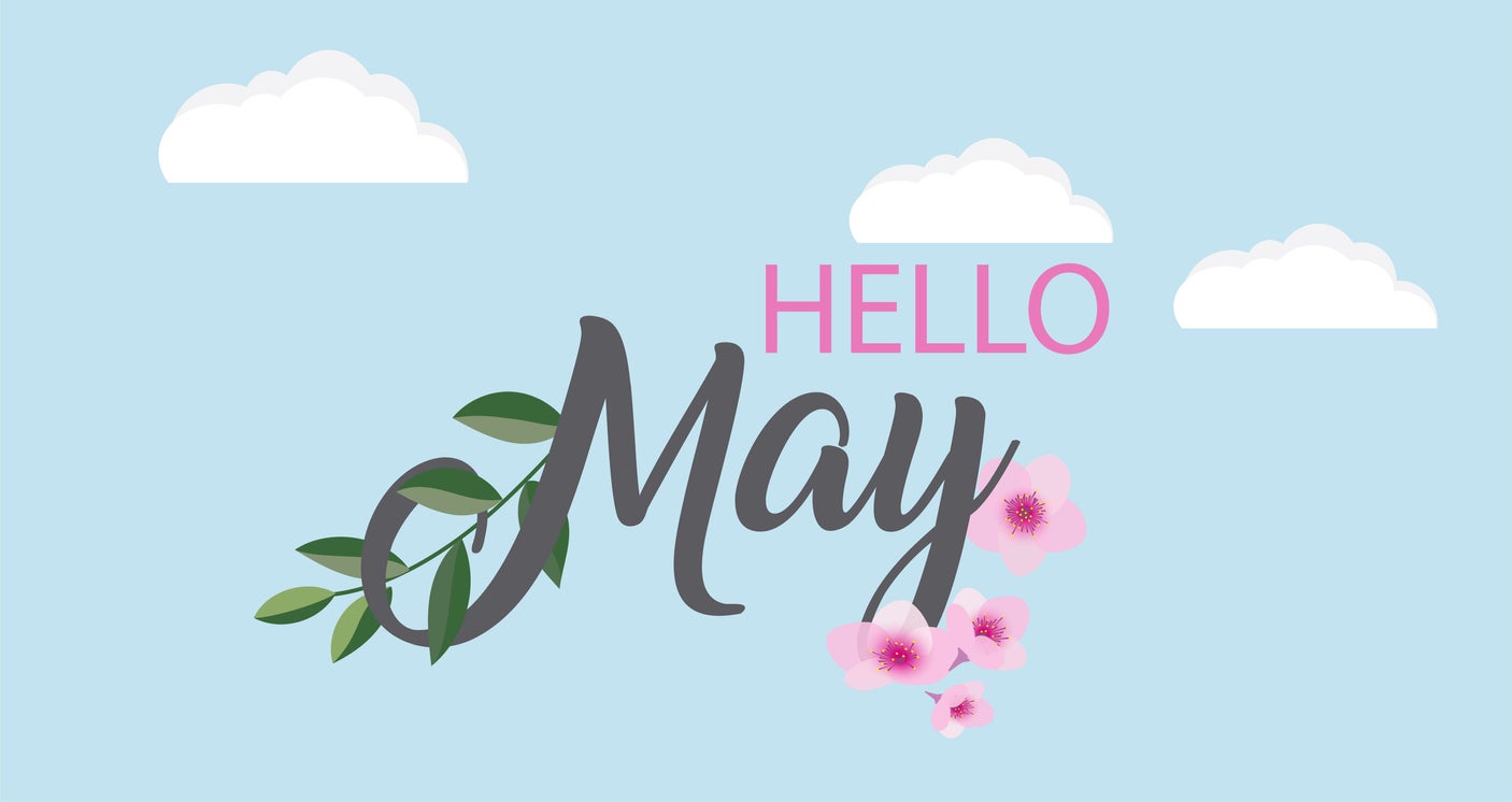 Hello May vector background