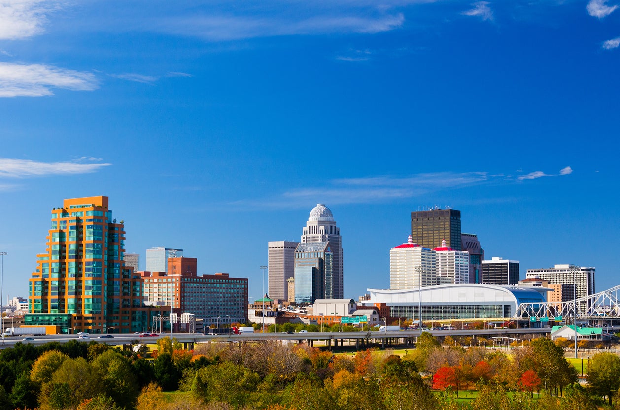 Louisville skyline view