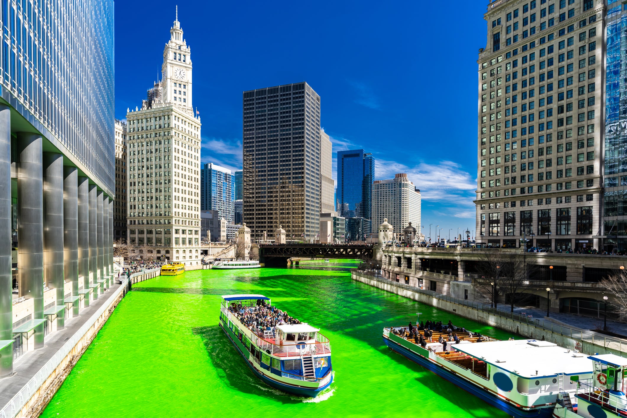 Dyeing River Chicago St' Partick Day.