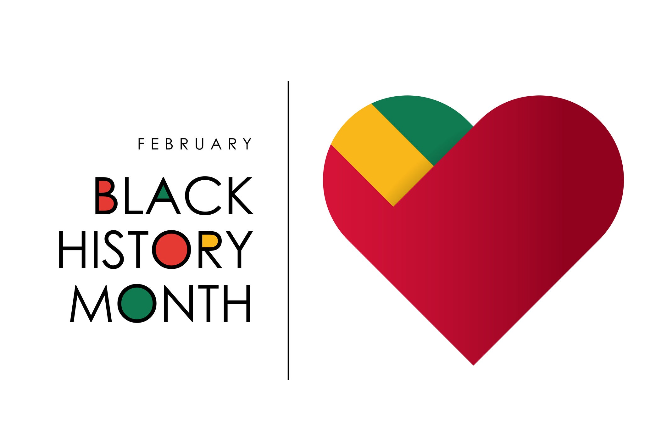 Black history month celebrate. Heart shape. Vector illustration design graphic Black history month stock illustration