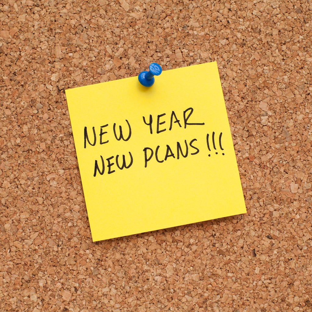 Close-up of a New years motivational note