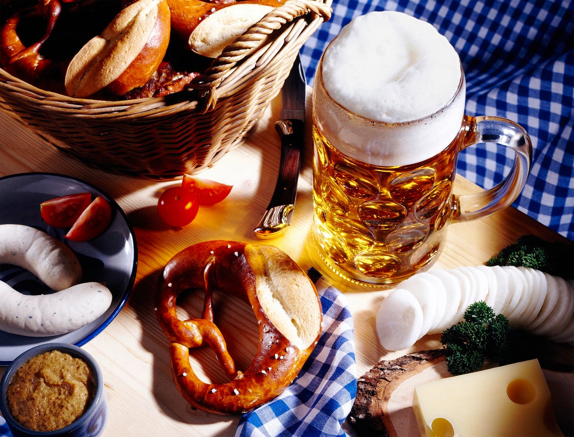 Bavarian meal and a glass of beer