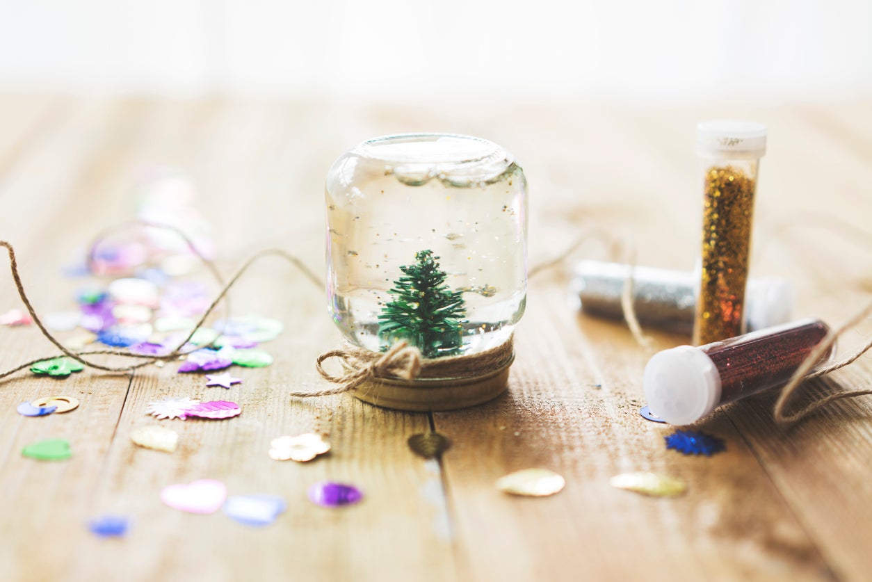 Homemade snow globe