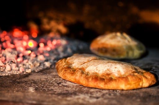 Pizza in baking