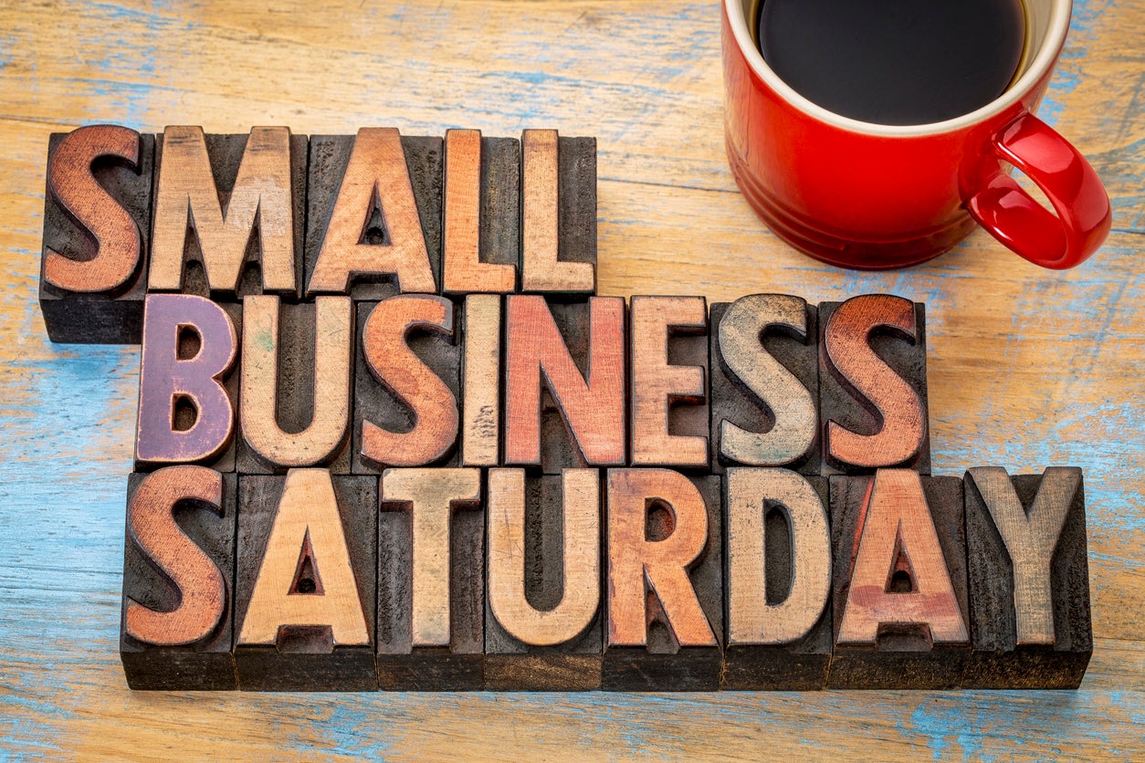 Small Business Saturday in wood type