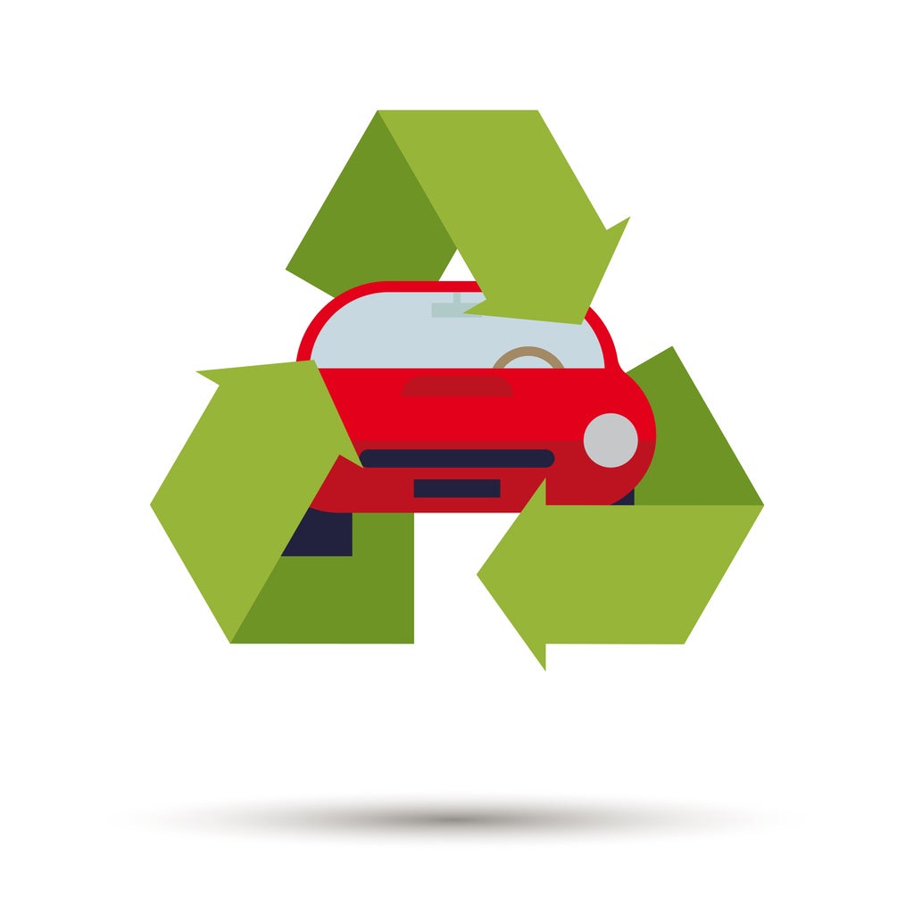 Flat design used car recycling symbol vector