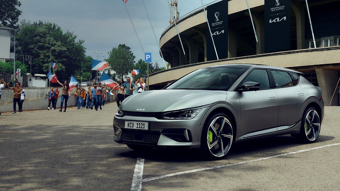 The Kia EV6 GT, hero car of Kia's brand campaign for FIFA World Cup 2022™