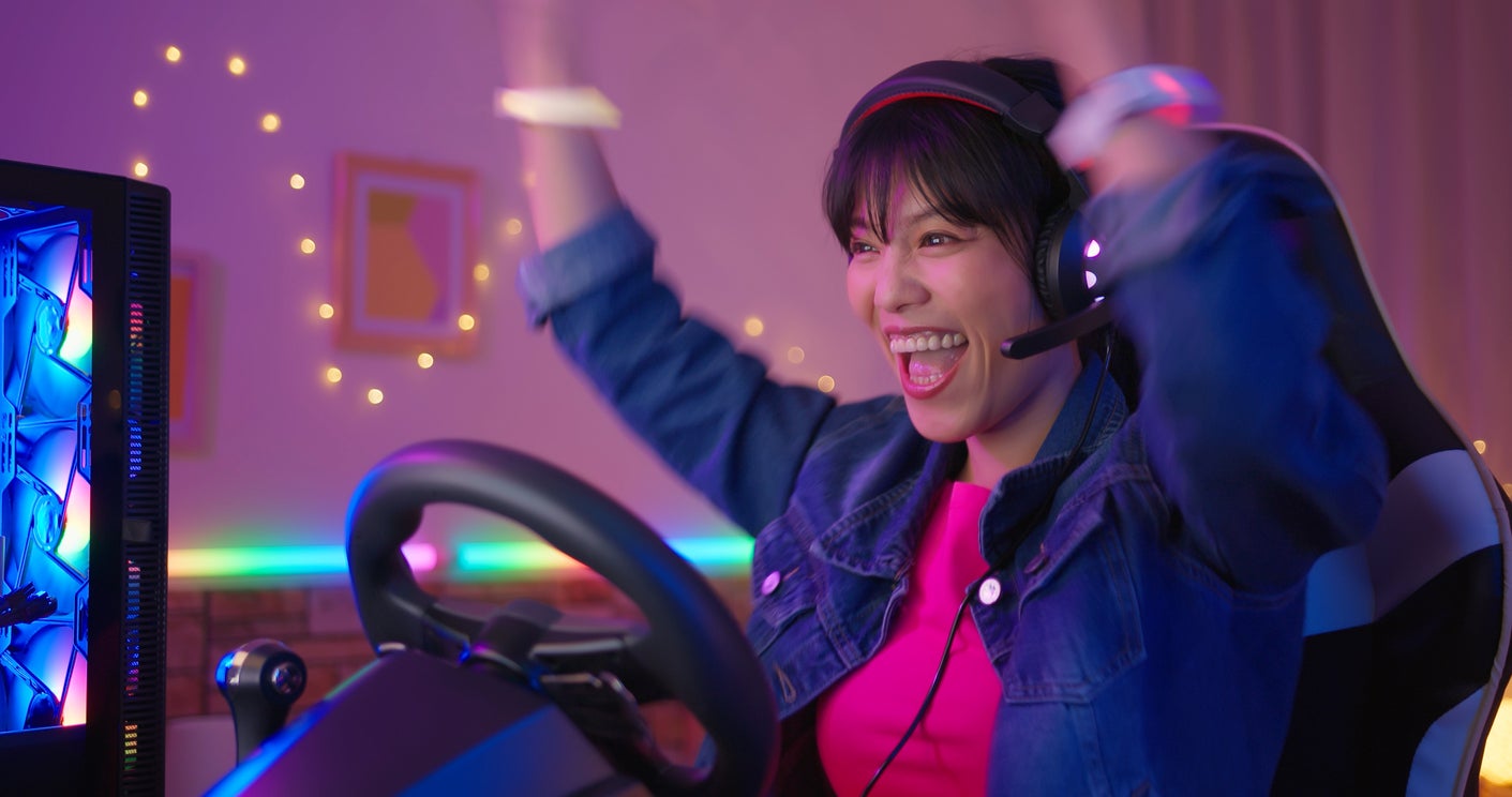 cyber sport gamer playing game