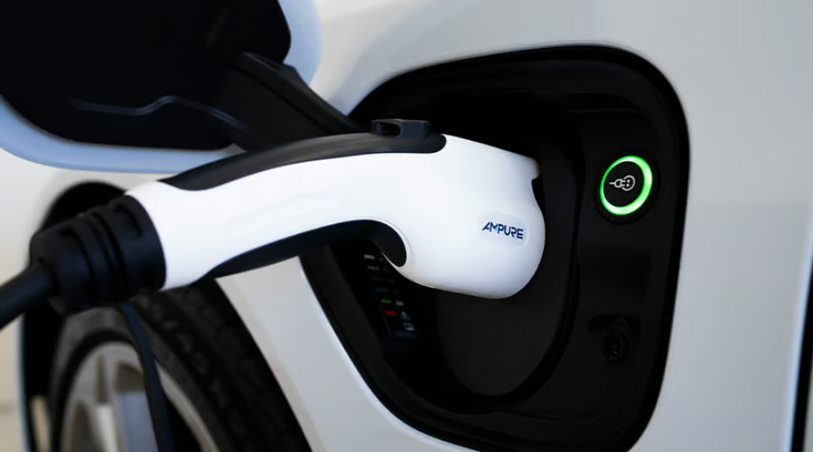 Close up view of a 2026 Kia Sportage PHEV showing the dedicated charging port on the rear quarter panel Classic Kia in Waukegan, IL
