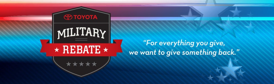 Toyota Miitary Rebate Program Pueblo near Colorado springs