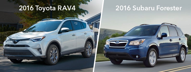 image of 2016 rav4 and 2016 forester