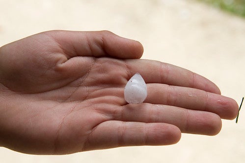 Hailstone in a hand