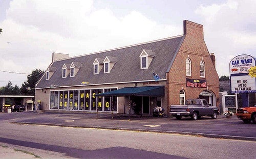 A brick building car wash and detailing
