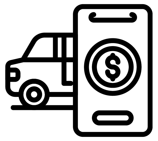 Icon showing payment being made