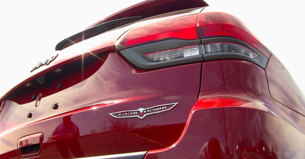 The badge of the 2017 Jeep Grand Cherokee Trailhawk