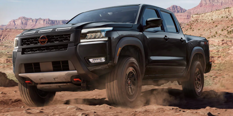 Nissan Frontier pickup in desert terrain