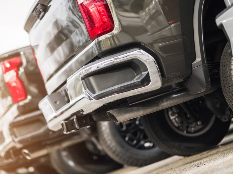 view of a bumper on a pickup truck