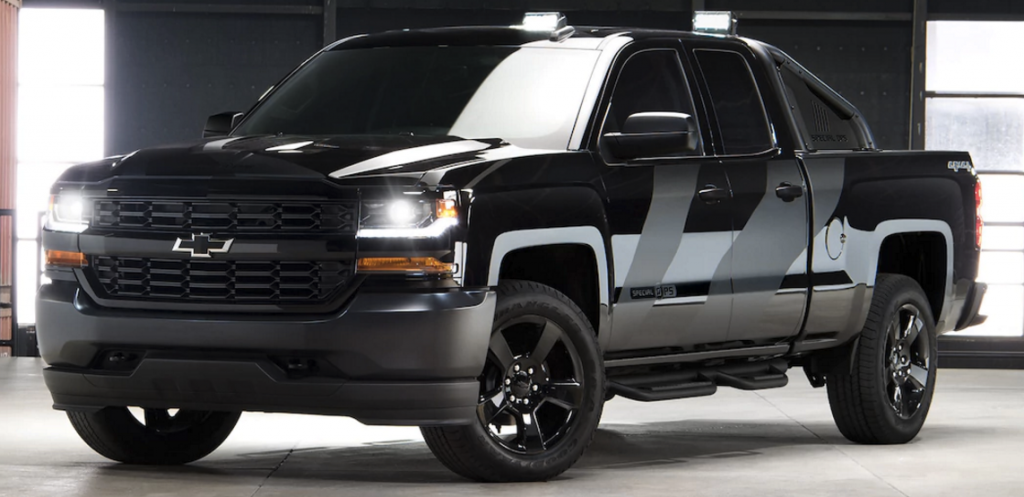 A black Chevy Silverado 1500 Special Ops