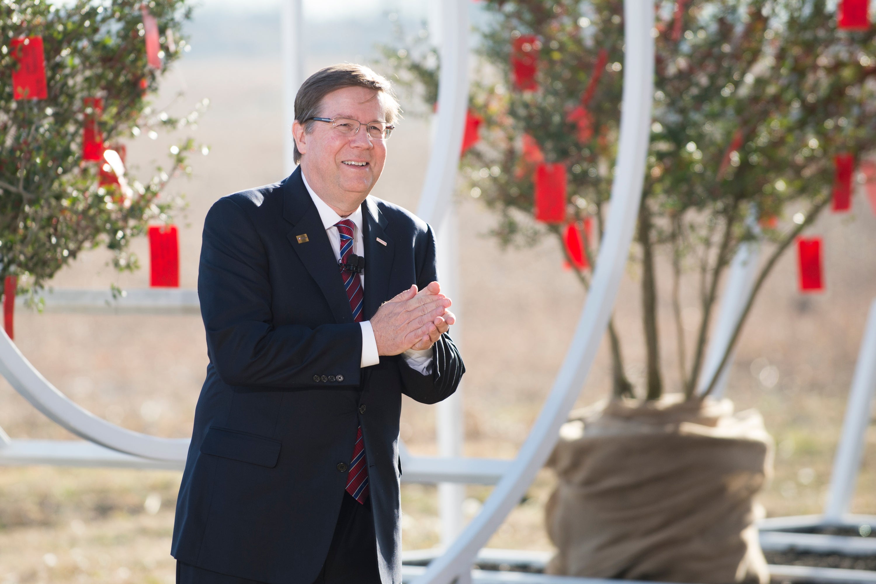 PLANO, TX - JANUARY 20: Toyota Motor North America Chief Executive Officer, Jim Lentz, addresses a group of 75 special guests and local media. Lentz lays out the automotive companys plan for building a new sustainable corporate campus set to be completed in late 2016 or early 2017 on January 20, 2015 in Plano, Texas. (Photo by Cooper Neill/Getty Images for Toyota)