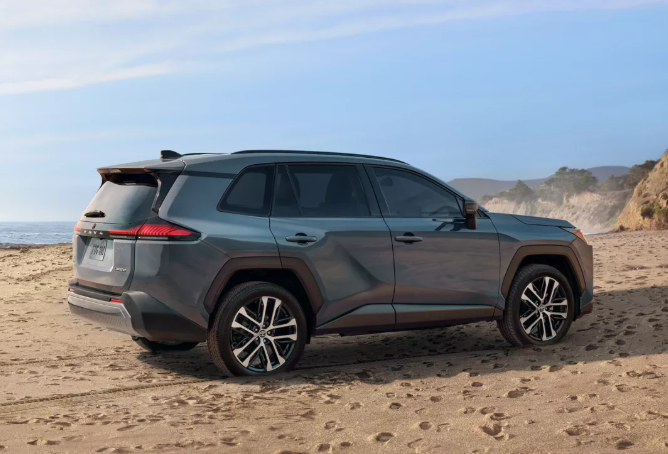 2026 RAV4 in grey parked on beach